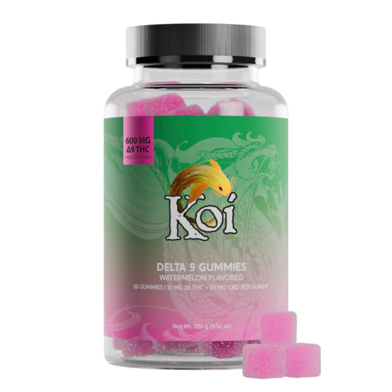 Koi Delta 9 Thc Gummies Watermelon 10 Mg Thc 20 Mg Cbd 60 Ct 600 Mg Equilibra Cannabis 8207