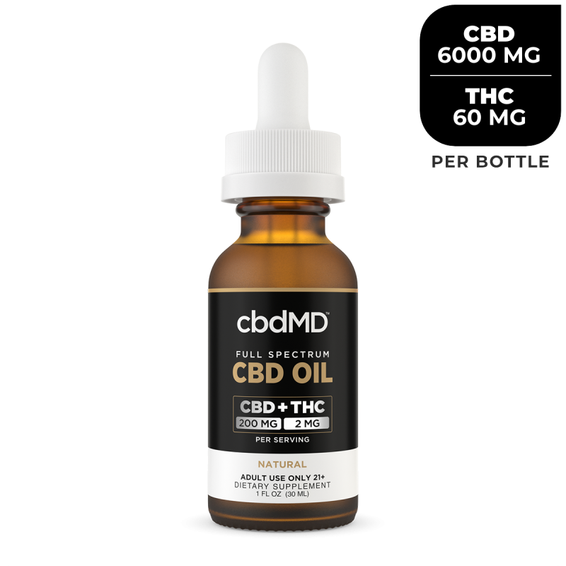 CBDMD CBD Oil Tincture Full Spectrum Natural 6.000 mg – Equilibra Cannabis  – Produtos Terapêuticos