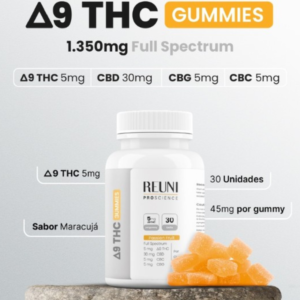 Reuni Full Spectrum Gummy - D9 THC 150mg - Maracujá  30 gummies