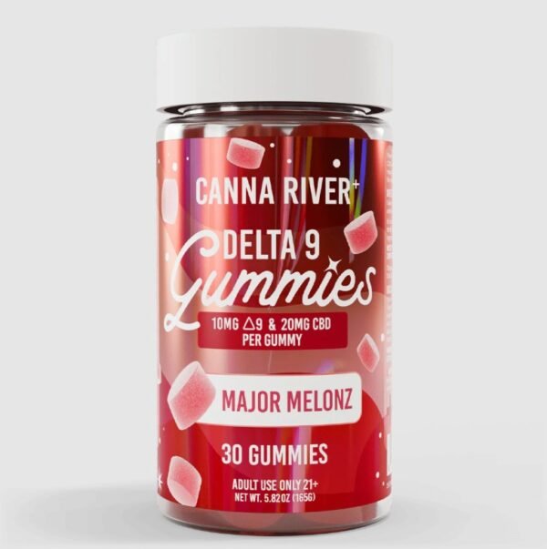 Canna River Delta 9 Gummies 10mg THC 20mg CBD Major Melonz - 30 gummies