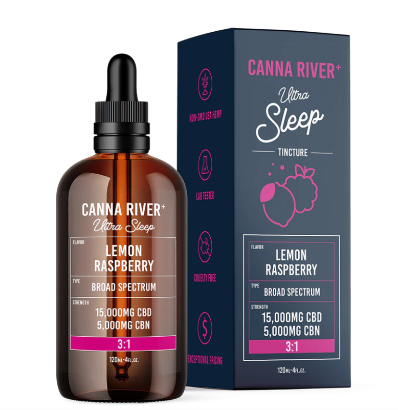 Canna River Broad Spectrum Ultra Sleep CBD:CBN 3:1 Lemon Raspberry